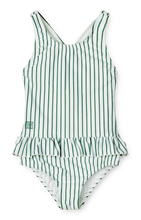 Load image into Gallery viewer, Liewood Amara Printed Swimsuit - Stripe Green / Creme
