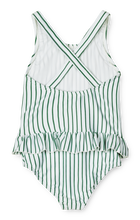 Load image into Gallery viewer, Liewood Amara Printed Swimsuit - Stripe Green / Creme
