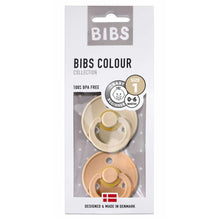 Load image into Gallery viewer, BIBS COLOUR Twin Dummy Pack Size 1 – Vanilla/Peach
