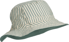 Load image into Gallery viewer, Liewood Sander Reversible Seersucker Sun Hat - Stripe Peppermint / Sandy
