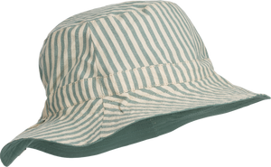Liewood Sander Reversible Seersucker Sun Hat - Stripe Peppermint / Sandy